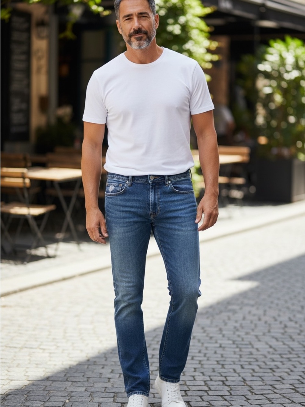 DKNY Men's Slim Straight Blue Jeans